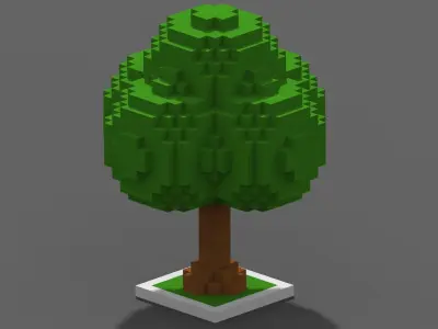Tree Voxel - 3 Low-poly 3D model