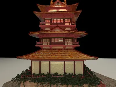 Chinese ancient tower 3D model