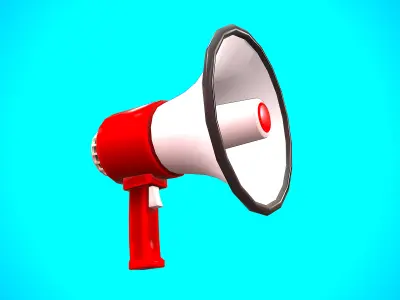 MEGAPHONE CARTOON STYLIZED Low-poly 3D model