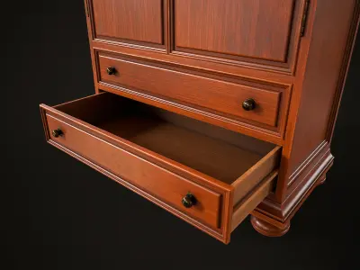 Vintage wardrobe Low-poly 3D model