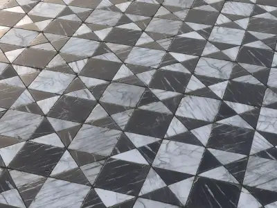 Aged black and white marble tiles Texture