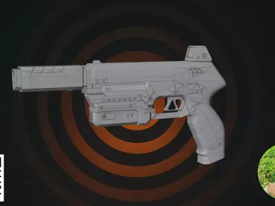Sci-Fi Tactical Pistol 3D model