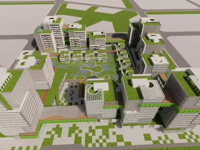 Modern City Block -A8 3D model