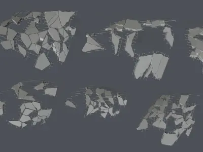 Ruins Kitbash Collection - 96 pieces  3D model