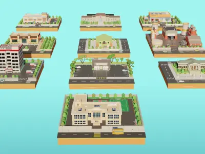 Low Poly Modern City Pack