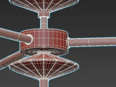 odeon three light fixtures with glass shades 3D model