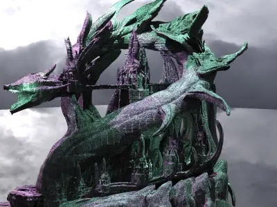 Snake Mountain Curved Dark City version  3D model