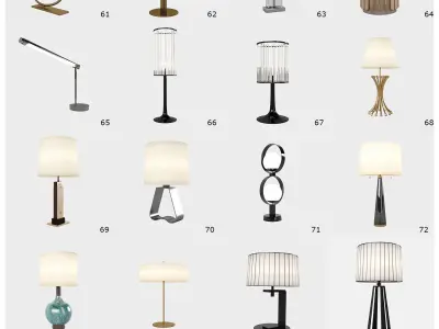 Table Lights Pack - 100 Models Low-poly 3D model