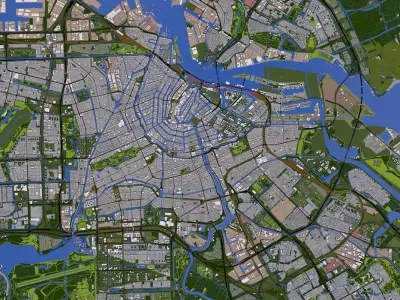 Amsterdam City of Europe Low-poly 3D model