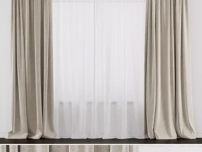 Curtains set 001 I Corona 3D model