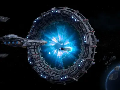 Sci-Fi Star Gates Type 02 Low Poly Low-poly 3D model
