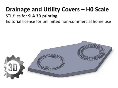 H0 Scale - Urban Drainage and Utility Covers Set 3D print model
