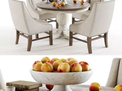 Curations Limited - Trestle Vintage light table set 3D model