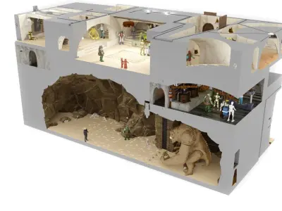 Jabbas Palace Complete set with Bazaar 1-18 scale kenner hasbro 3D Model Pack