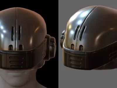 Gas mask helmet 3d model scifi Low-poly  Low-poly 3D model