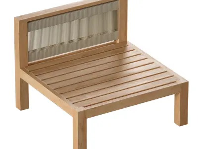Wooden Outdoor Furniture Lounge Chair 3D model