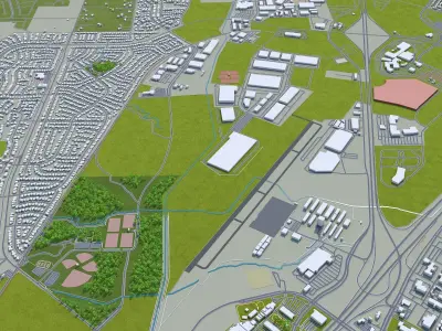 Vacaville California USA 25km Low-poly 3D model