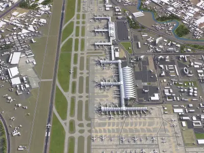 Chengdu - Airport - CTU Low-poly 3D model