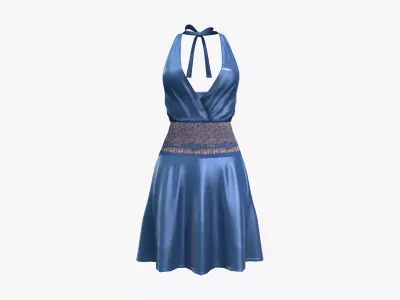 Chiffon Lace Dress Low-poly 3D model