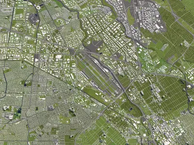 San Jose 50x50km 3D City Map 3D model