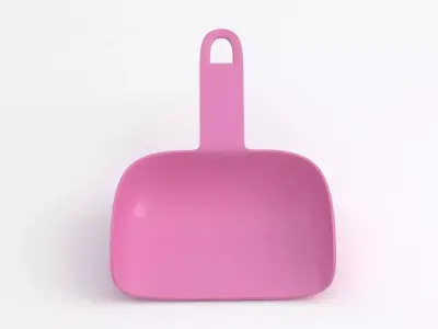 Pink plastic dustpan 3D model