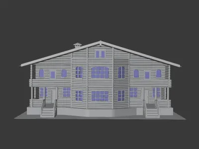 Log Cabin Painted 3D model