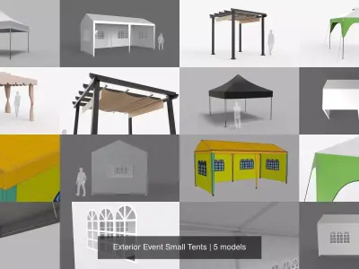 Exterior Event Small Tents 3D Model Pack