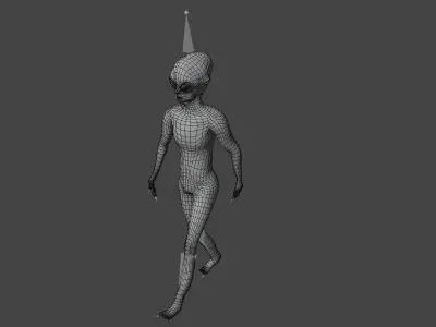 Alien Rigged and Animated Low-poly 3D model