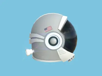 Astronaut Helmet 03 - USA Gray - Character Design Fashion Low-poly 3D model