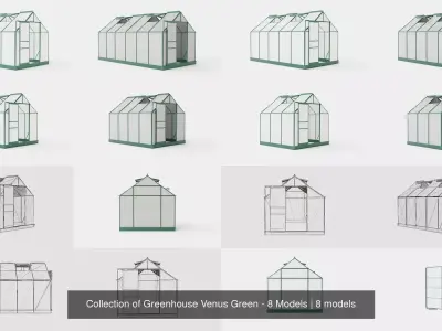 Collection of Greenhouse Venus Green - 8 Models 3D Model Pack