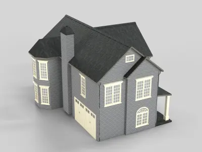 British House Design 19T2 Low-poly 3D model