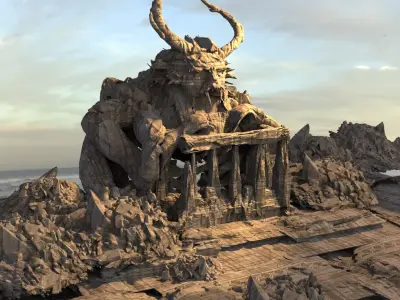 Golem giant Ruins collection  3D model