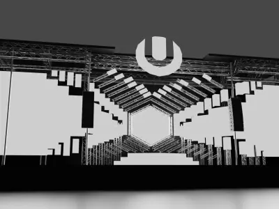 Ultra Music Festival 2018 Mainstage Ready For Mapping  3D model