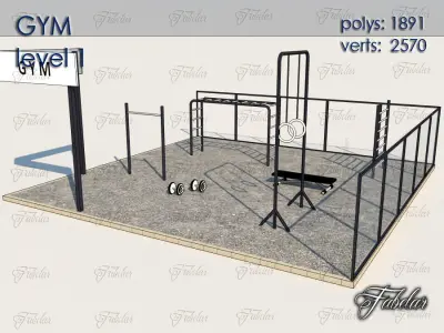 GYM all 10 Leves Low-poly 3D model
