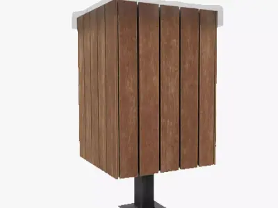 Modern Timber Street bin Vol 05 Game Ready PBR Low-poly 3Dmodel Low-poly 3D model