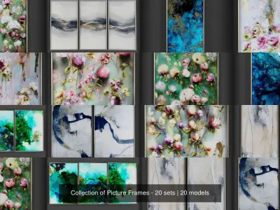 Collection of Picture Frames - 20 sets 3D Model Pack 4