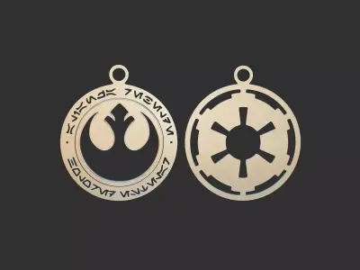Star wars rebel and empire pendants 3D print model