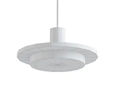 CALCITE pendant light in gold and marble 3D model