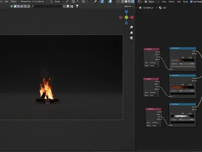 High-Resolution Campfire - VDB animated 3D model