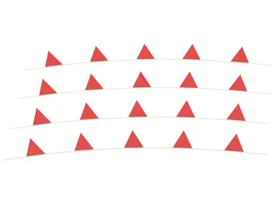 Athletics Flags On A Rope 3D model