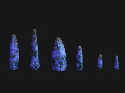 Obelisk Set - Energy Low-poly 3D model