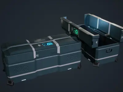Animated Scifi Crate Low-poly 3D model