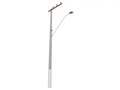 Concrete Lamp Post - Light Pole - Light Post - Street Light 37 3D model