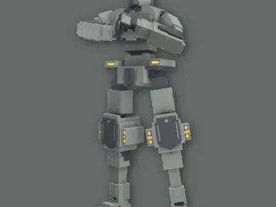 Voxel Art Rig - Mecha ME5 Low-poly 3D model