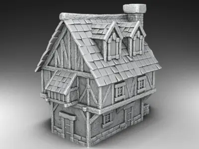 House with roof 3D print model