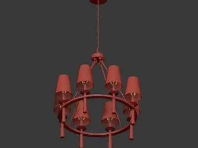 Baxter 8 light polished nickel chandelier 3D model