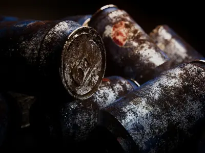 Garbage rusty Pepsi Can Low-poly 3D model