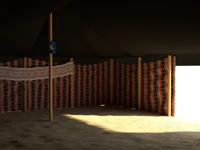 Arabian Bedouin Tent High-Quality 3D Model 3D model