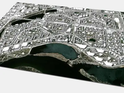 Cityscape Kyiv Ukraine Obolon fragment city 3D model