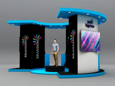 Semi circle stall  3D model